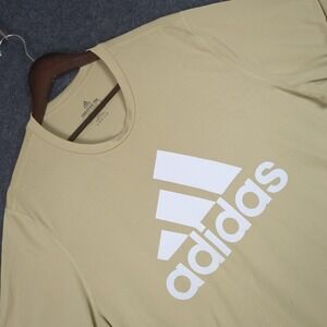 Adidas Creator Tee Mens 2XL Tall Long Sleeve Graphic Logo Tan Beige T-Shirt‎